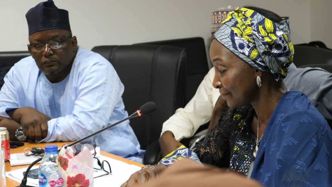 Project Coordinator FCT ACReSAL, Mrs. Caroline Opara briefing the Hon. Minister of State FCT and Chairperson FCT ACReSAL Steering Commitee